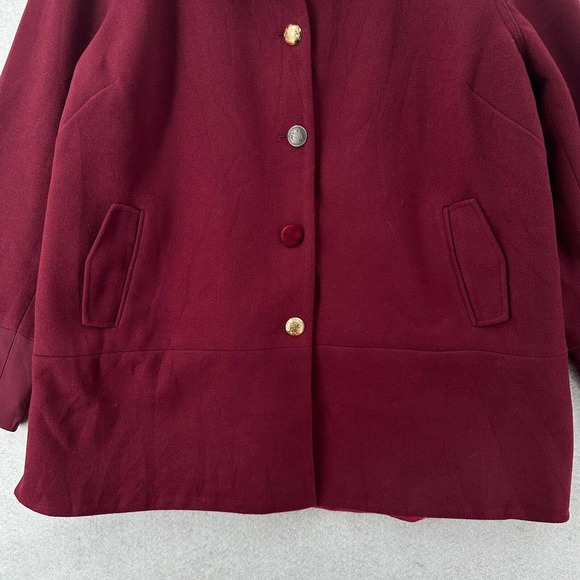 NEW LOGO by Lori Goldstein Peacoat 2X‎ Legacy Double Knit Coat Wineberry Jacket - Picture 4 of 13
